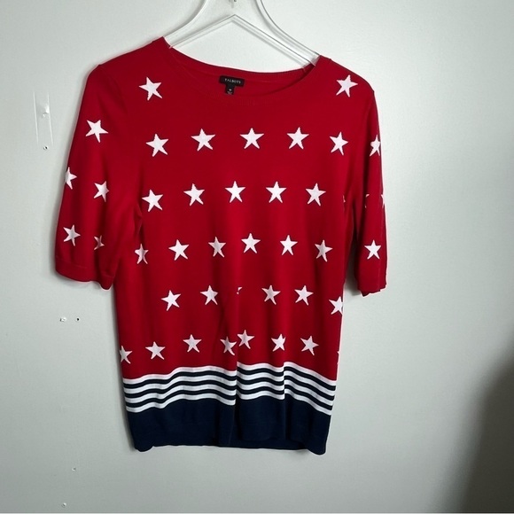 EUC Talbots stars stripes 4th July sweater size M 1617 - Picture 1 of 3